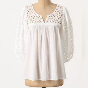 ANTHROPOLOGIE Lil Immense Eyelet Top Sz S